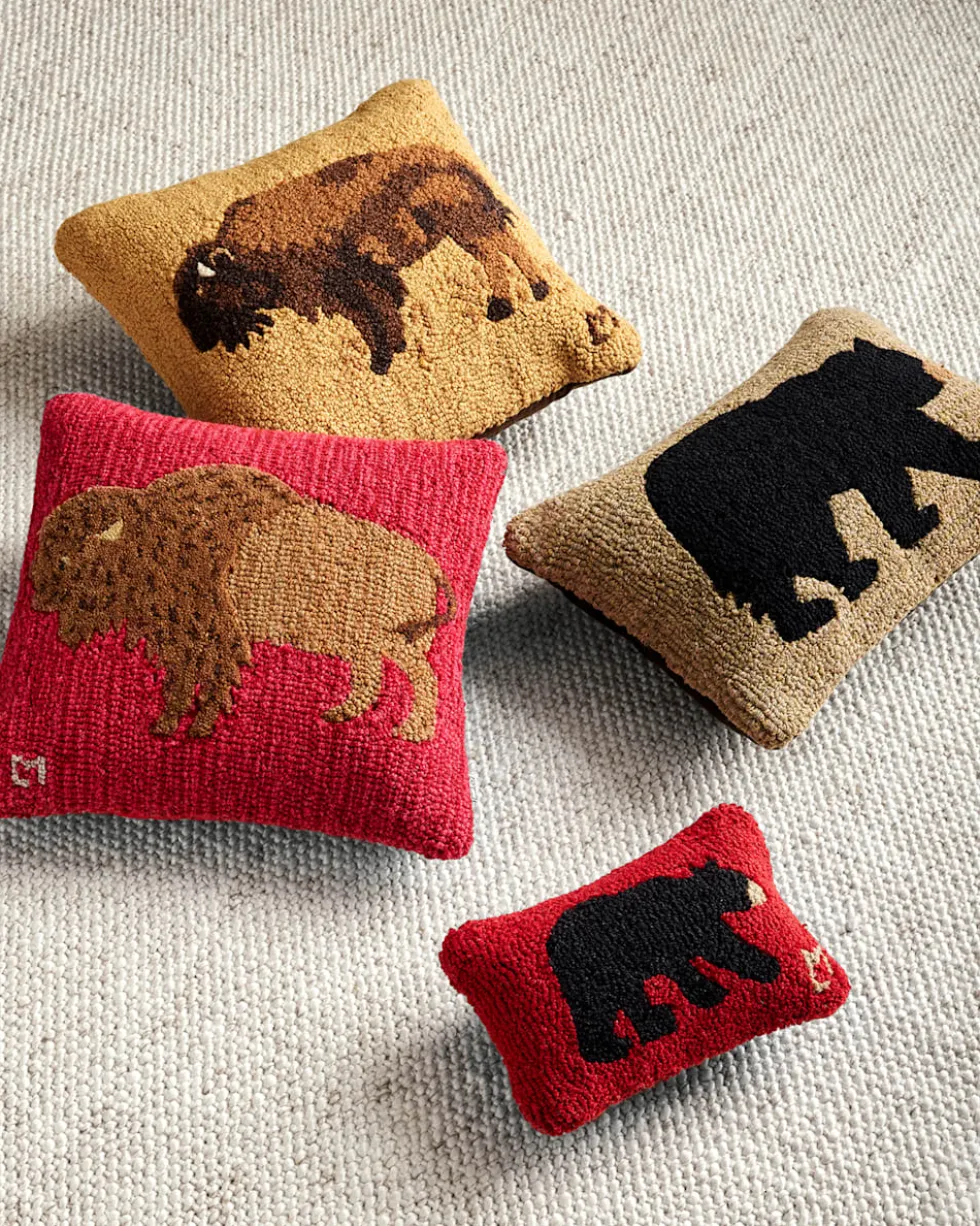 BUFFALO HOOKED SQUARE PILLOW