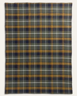 ECO-WISE WOOL PLAID/STRIPE BLANKET