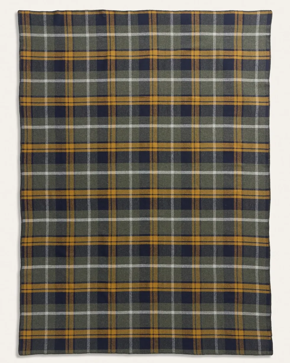 ECO-WISE WOOL PLAID/STRIPE BLANKET