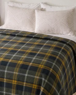 ECO-WISE WOOL PLAID/STRIPE BLANKET