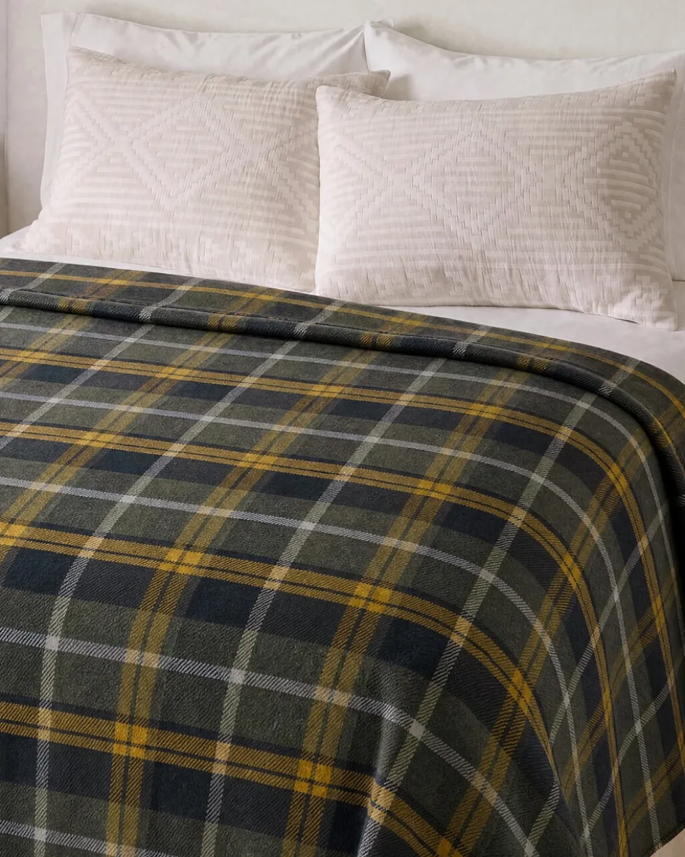 ECO-WISE WOOL PLAID/STRIPE BLANKET