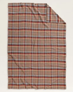 ECO-WISE WOOL PLAID/STRIPE BLANKET