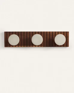 HANDMADE STONEWARE & WOOD COAT HANGER