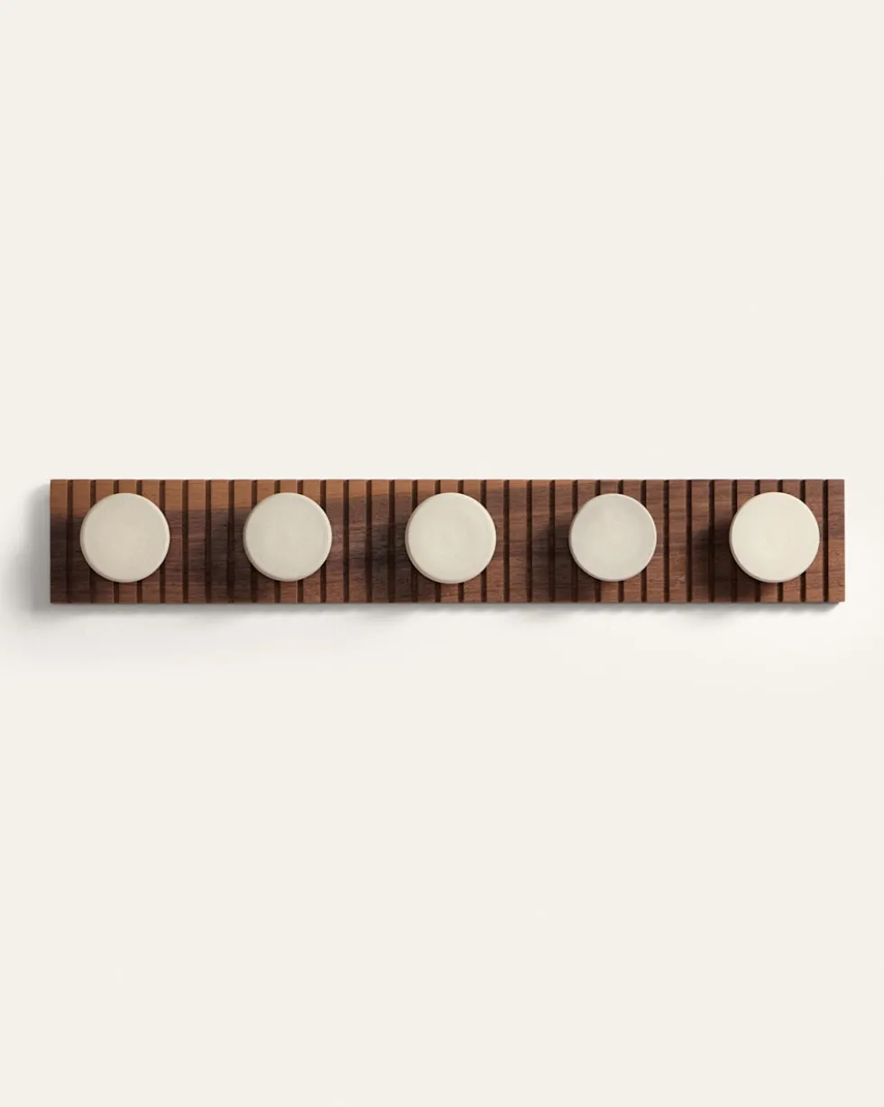 HANDMADE STONEWARE & WOOD COAT HANGER