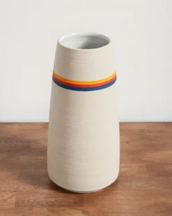 HANDMADE STONEWARE & WOOD STEM VASE