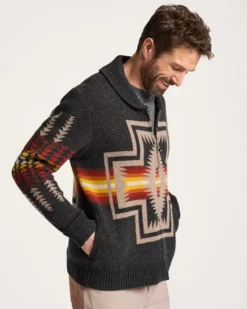 MEN'S HARDING ZIP LAMBSWOOL CARDIGAN
