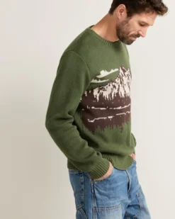 MEN'S LAKE SCENE COTTON SWEATER