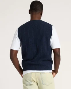 MEN'S MIXED STITCH MERINO SWEATER VEST