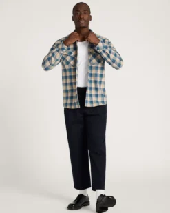 MEN'S PLAID SNAP-FRONT WYATT COTTON SHIRT