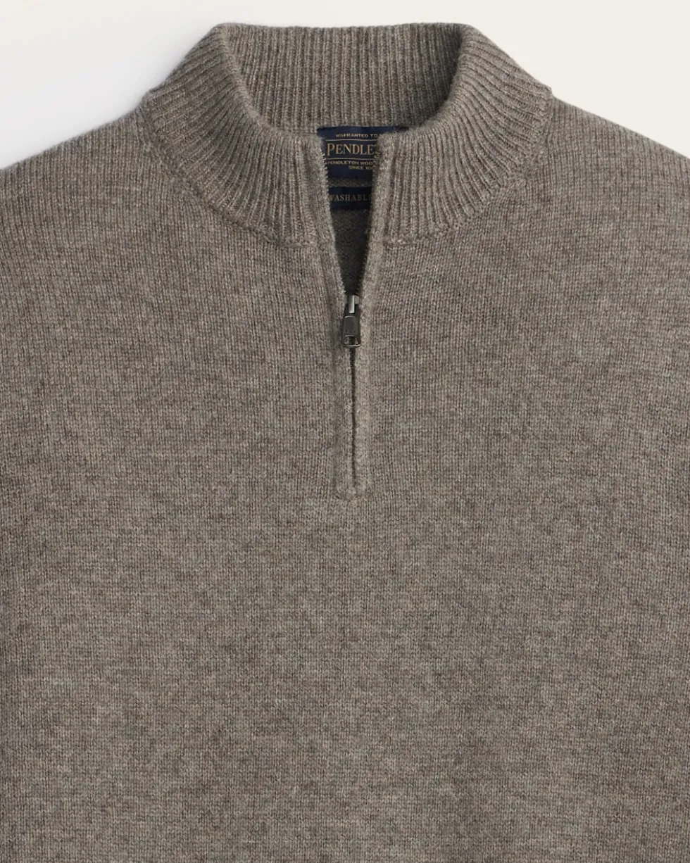 MEN'S SHETLAND COLLECTION QUARTER-ZIP SWEATER