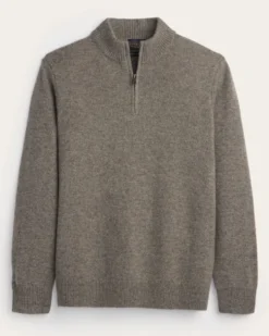 MEN'S SHETLAND COLLECTION QUARTER-ZIP SWEATER