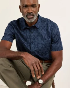 MEN'S SHORT-SLEEVE SHORELINE COTTON SHIRT