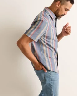 MEN'S SHORT-SLEEVE STRIPE BAYSIDE SHIRT