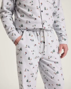 MEN'S SKI PRINT FLANNEL PAJAMA SET