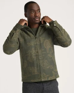 MEN'S WILD LANDSCAPE QUILTED COTTON WORK JACKET