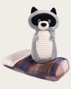 PET PLUSH CAMPING RACOON TOY