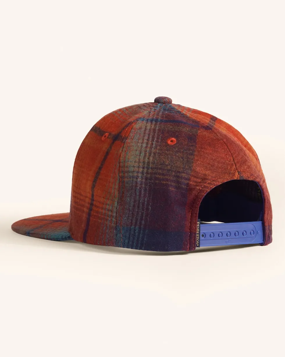 PLAID FLAT BRIM HAT