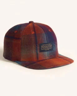 PLAID FLAT BRIM HAT