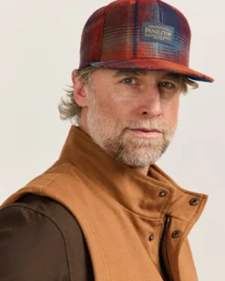 PLAID FLAT BRIM HAT