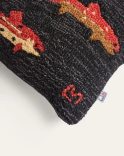 RIVER FISH HOOKED LUMBAR PILLOW