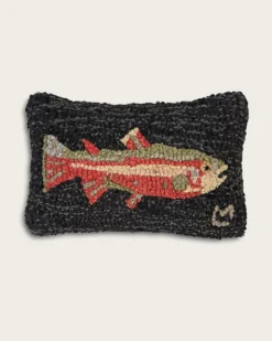TROUT HOOKED SMALL LUMBAR PILLOW