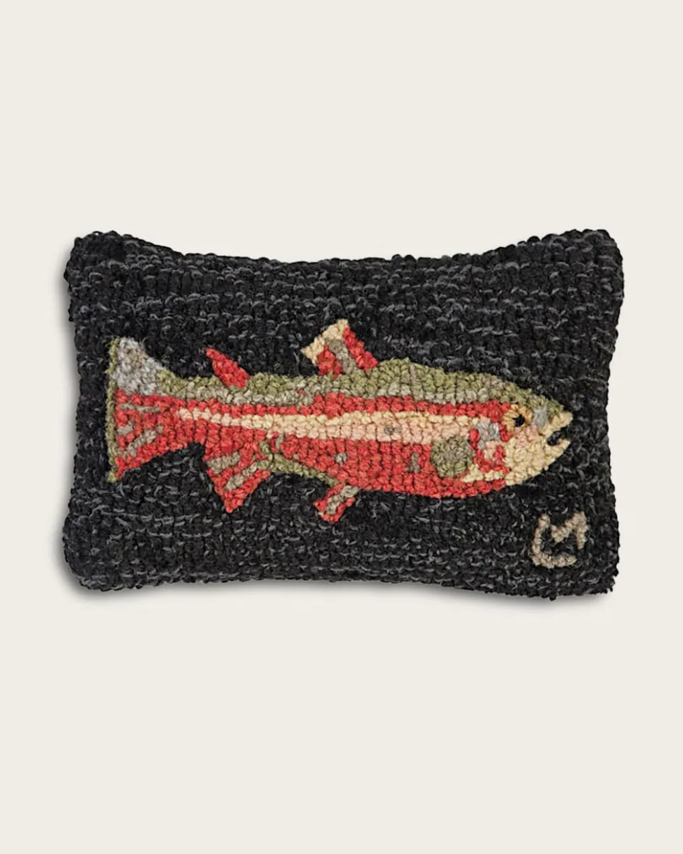 TROUT HOOKED SMALL LUMBAR PILLOW