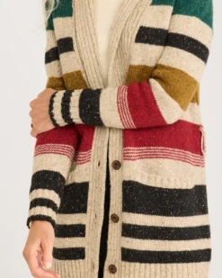 WOMEN'S CAMP STRIPE CARDIGAN