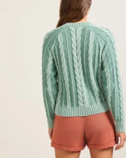 WOMEN'S COTTON CABLE CARDIGAN