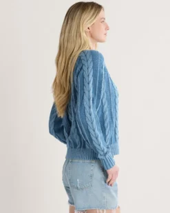 WOMEN'S COTTON CABLE CARDIGAN