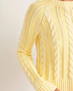 WOMEN'S COTTON CABLE SWEATER