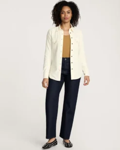 WOMEN'S COTTON TWILL GAMBLER SHIRT