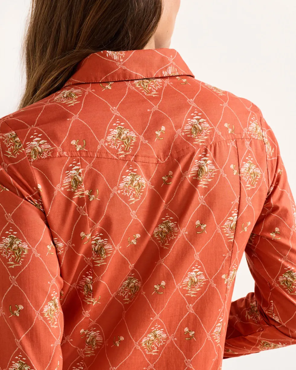 WOMEN'S COWGIRL LATTICE GAMBLER SHIRT DRESS