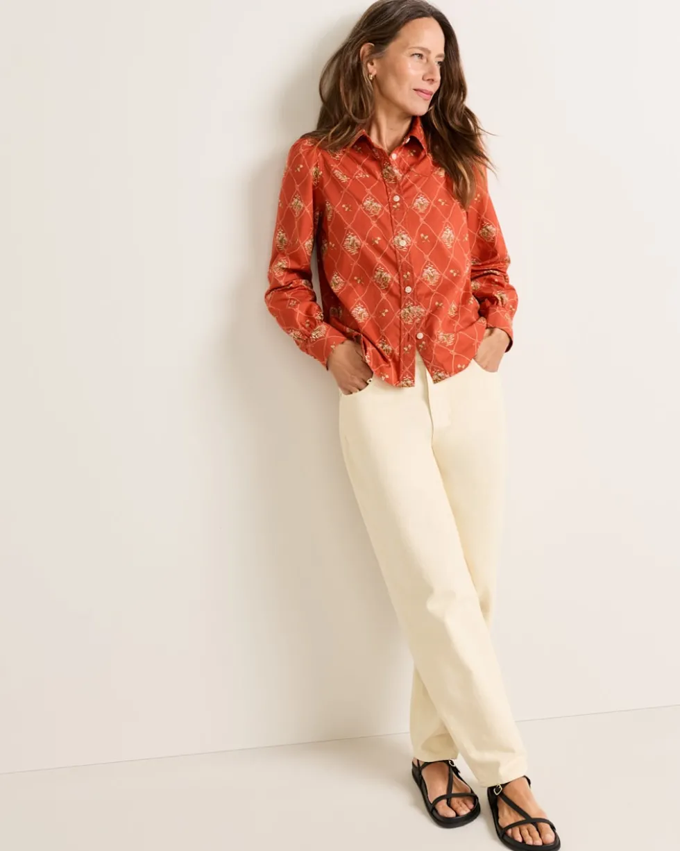WOMEN'S COWGIRL LATTICE WINONA PUFF SLEEVE SHIRT