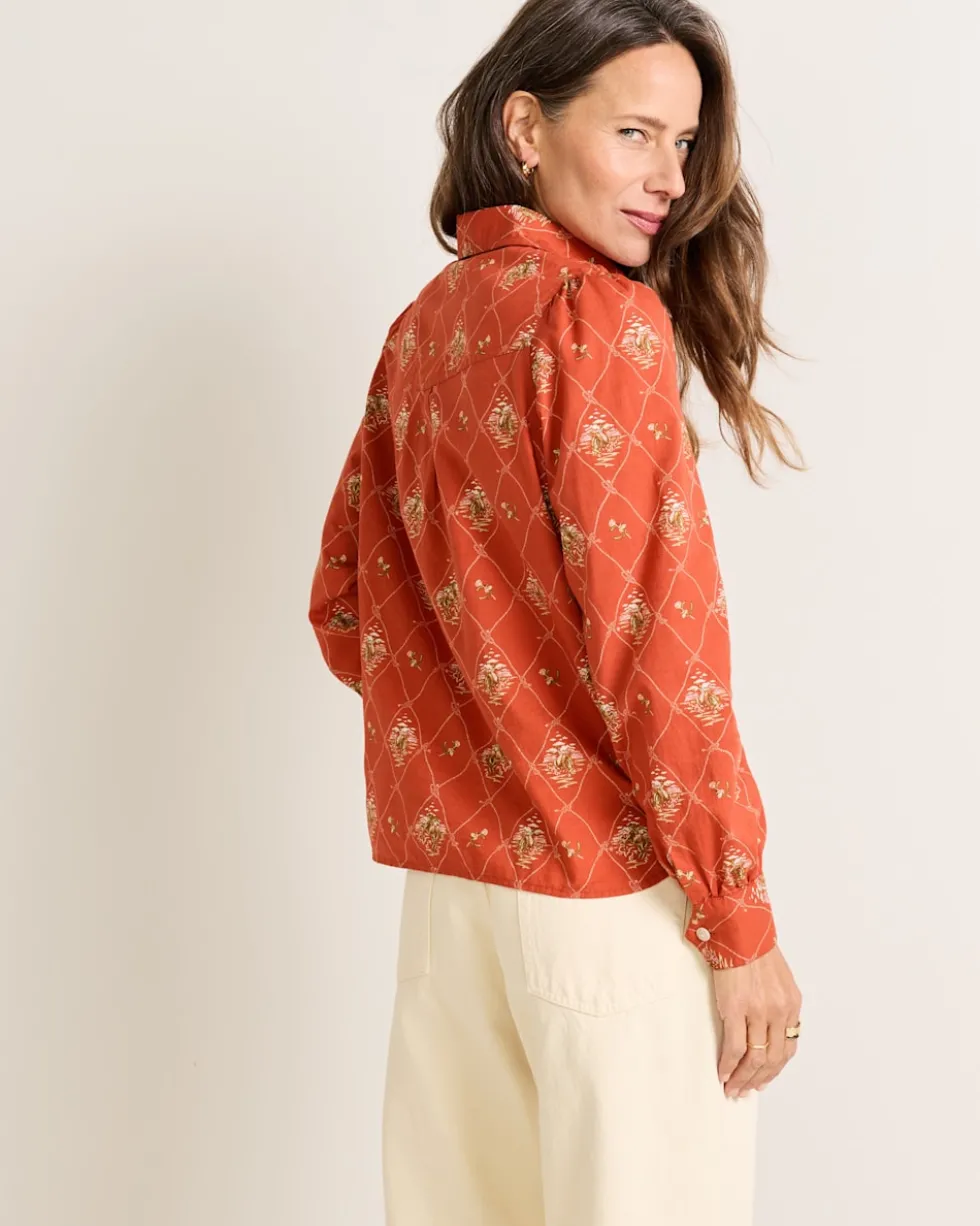 WOMEN'S COWGIRL LATTICE WINONA PUFF SLEEVE SHIRT