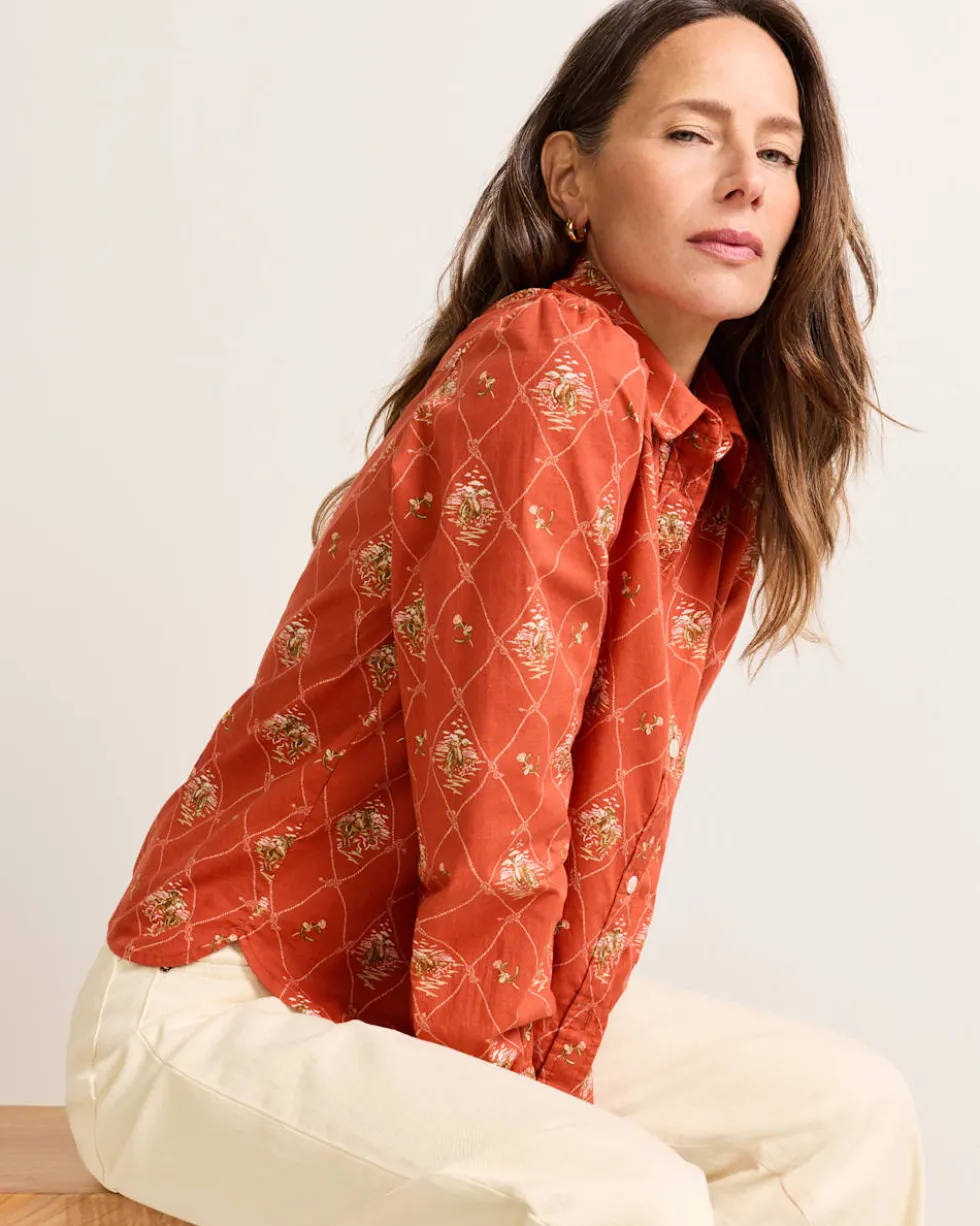 WOMEN'S COWGIRL LATTICE WINONA PUFF SLEEVE SHIRT