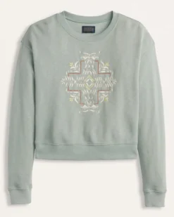 WOMEN'S EMBROIDERED FRENCH TERRY PULLOVER
