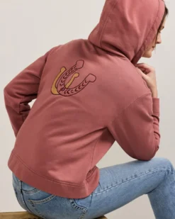 WOMEN'S EMBROIDERED GRAPHIC ZIP HOODIE