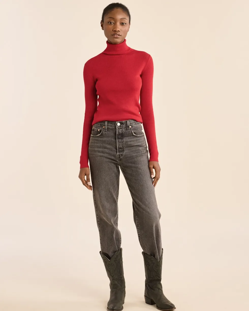 WOMEN'S FITTED MERINO TURTLENECK