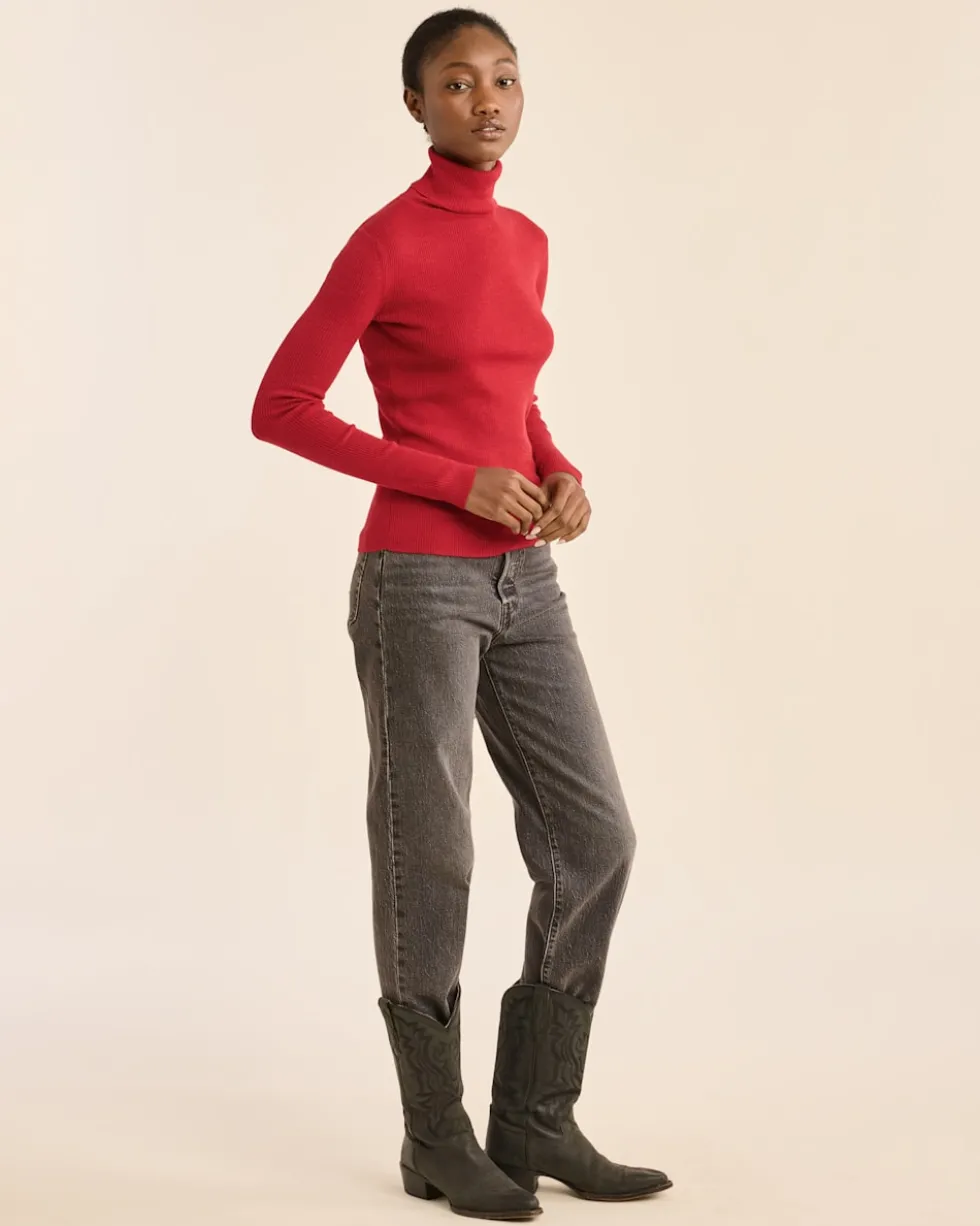 WOMEN'S FITTED MERINO TURTLENECK