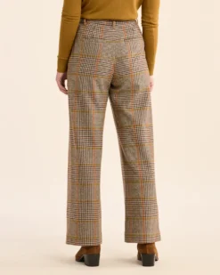 WOMEN'S GLEN PLAID WOOL TROUSERS