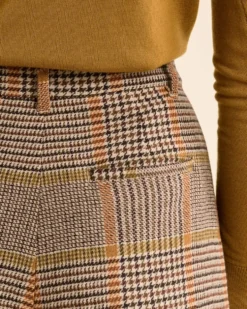WOMEN'S GLEN PLAID WOOL TROUSERS