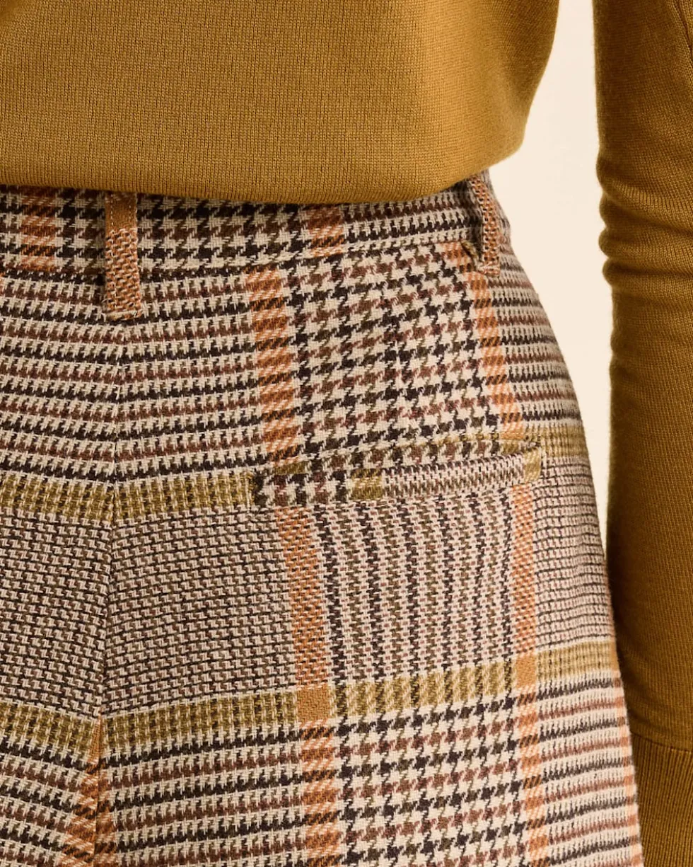 WOMEN'S GLEN PLAID WOOL TROUSERS
