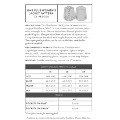 WOMEN'S 1949 JACKET PATTERN - PLUS