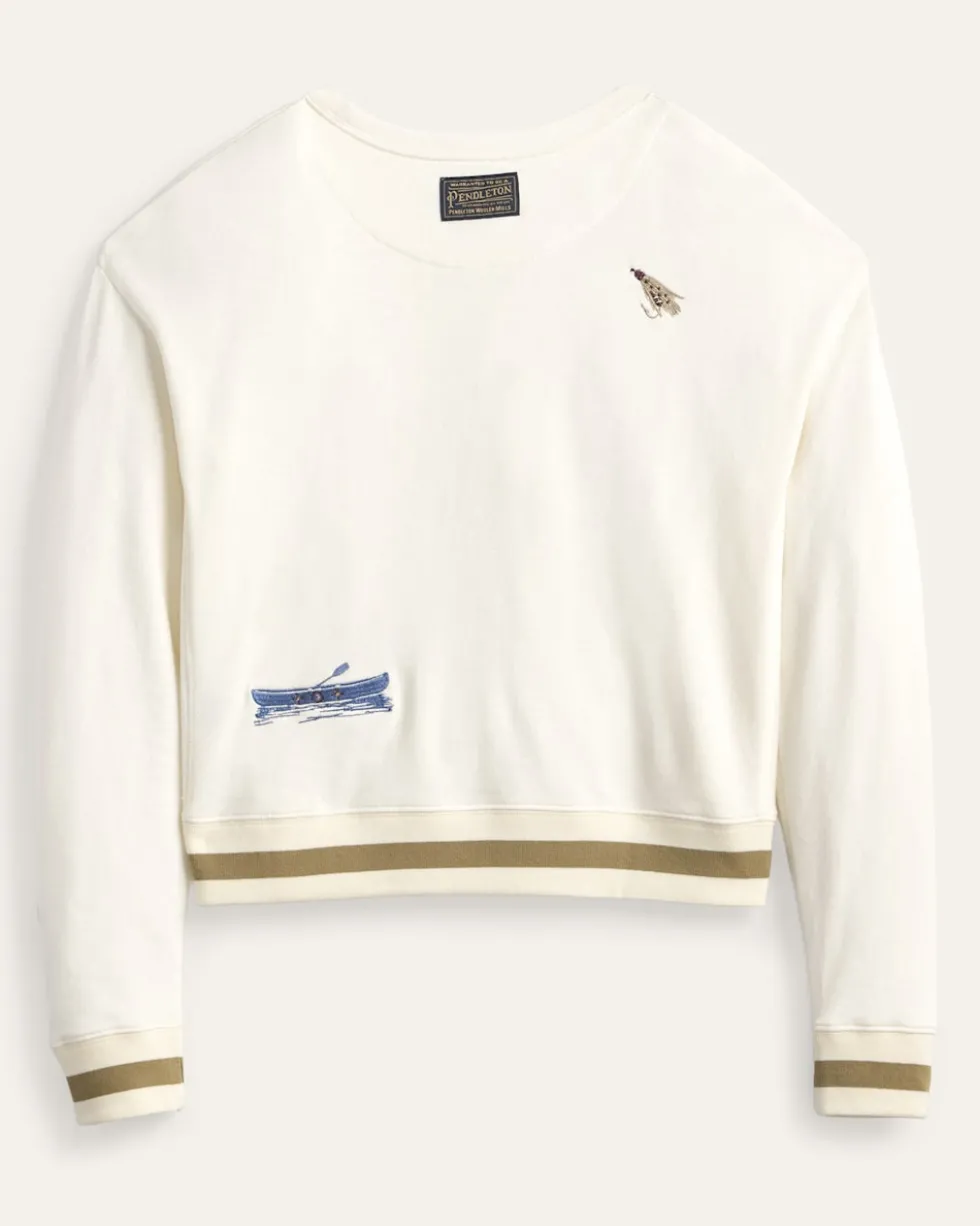 WOMEN'S LAKESIDE EMBROIDERED FRENCH TERRY PULLOVER