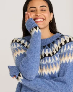 WOMEN'S OVERSIZED ALPACA FAIR ISLE SWEATER