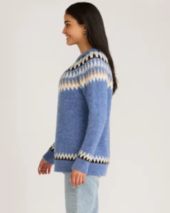 WOMEN'S OVERSIZED ALPACA FAIR ISLE SWEATER