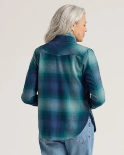 WOMEN'S PLAID COTTON FLANNEL RELAXED SHIRT