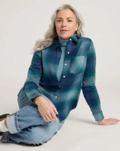 WOMEN'S PLAID COTTON FLANNEL RELAXED SHIRT
