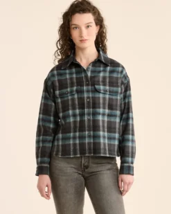 WOMEN'S PLAID CROPPED SHIRT