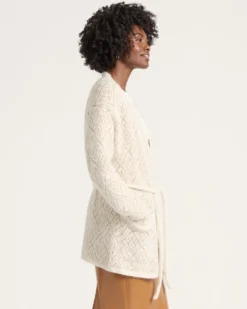 WOMEN'S TEXTURED ALPACA CARDIGAN